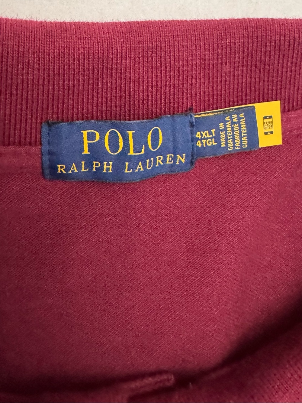 Polo Ralph Lauren Men’s Mesh Polo Shirt Burgundy with Green Pony Big & Tall 4XL - Picture 3 of 8